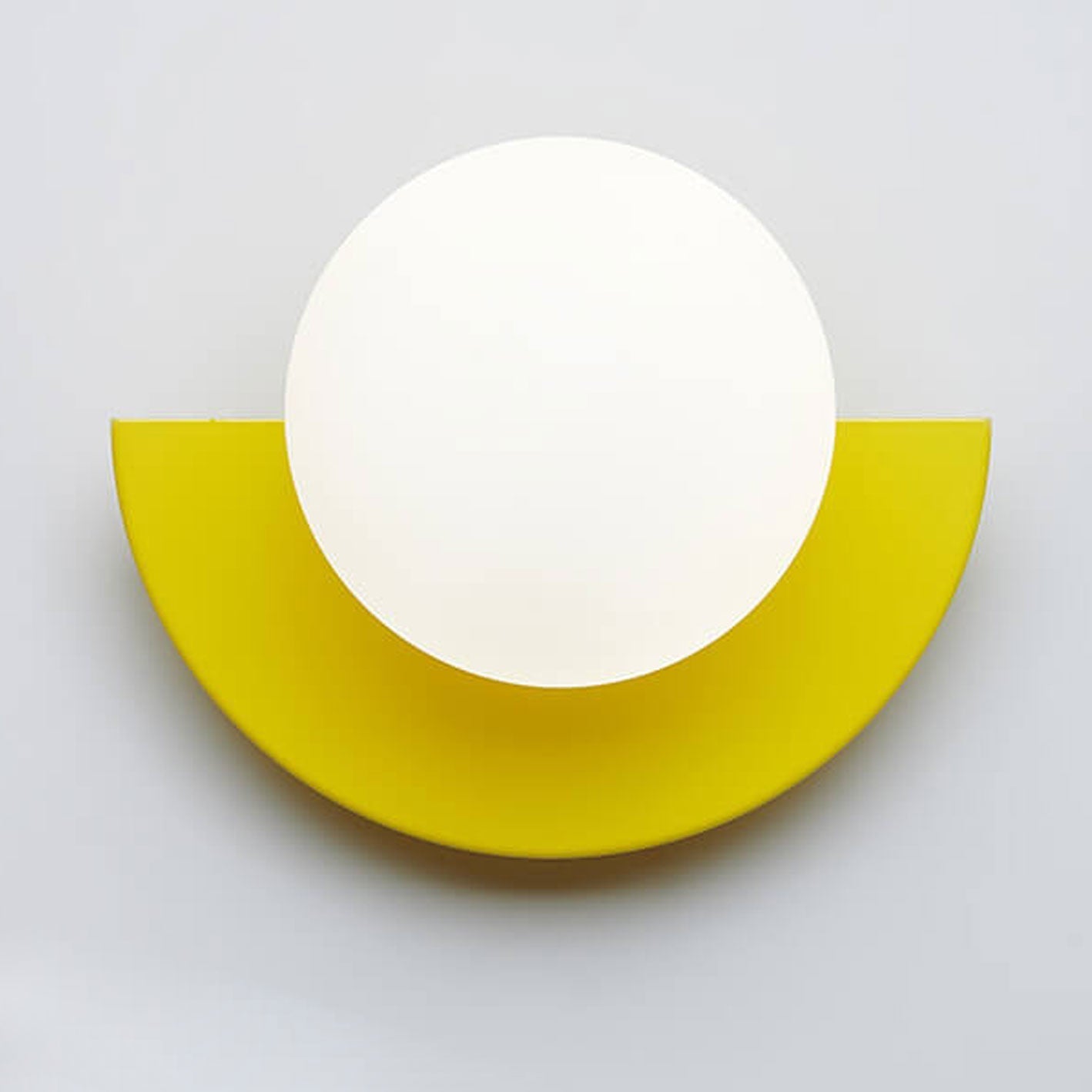 Modern Minimalist Wall Light | Semi-Circular Coloured Glass Sconce with Single Bulb