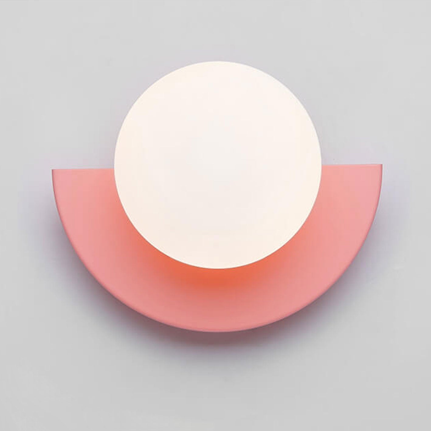 Modern Minimalist Wall Light | Semi-Circular Coloured Glass Sconce with Single Bulb