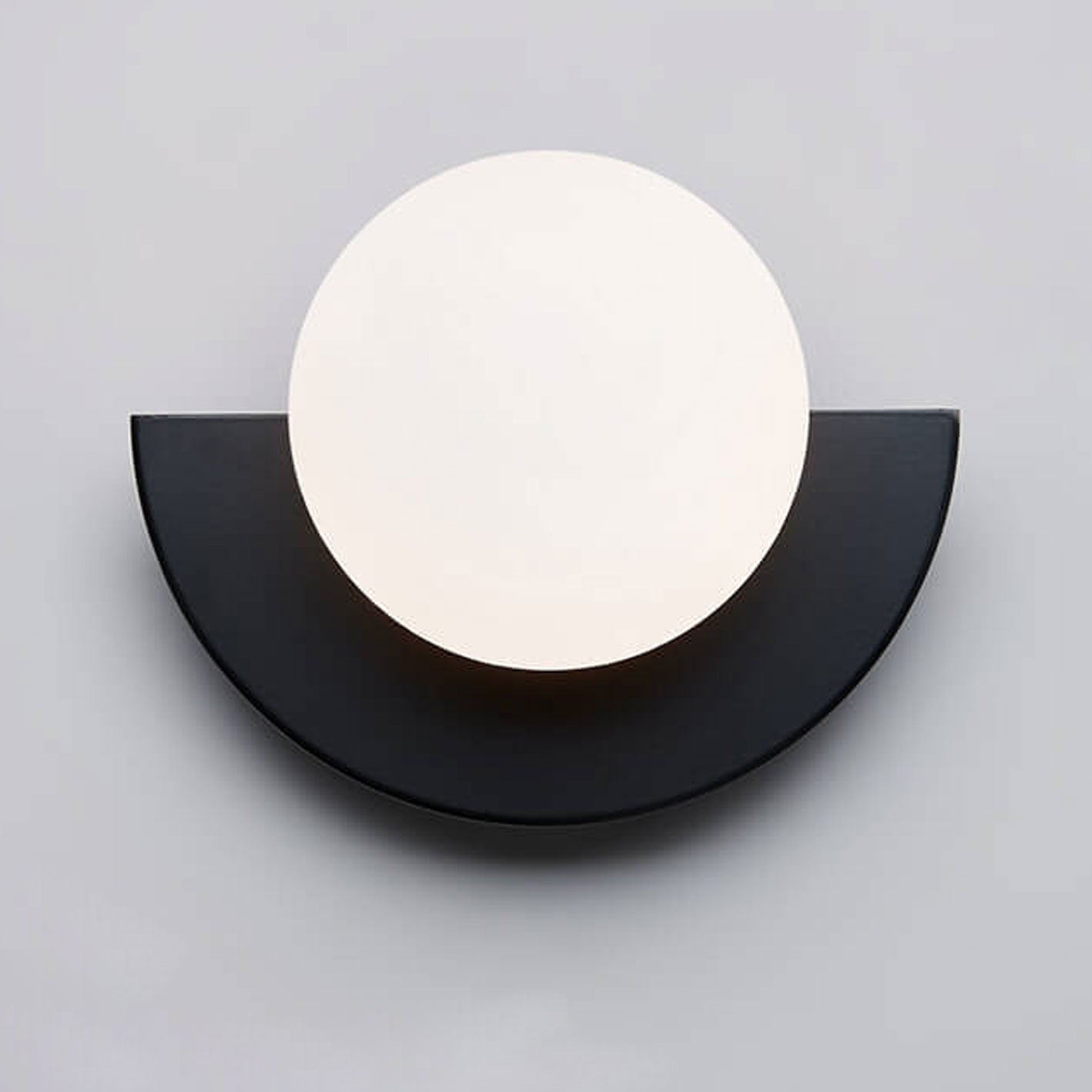 Modern Minimalist Wall Light | Semi-Circular Coloured Glass Sconce with Single Bulb