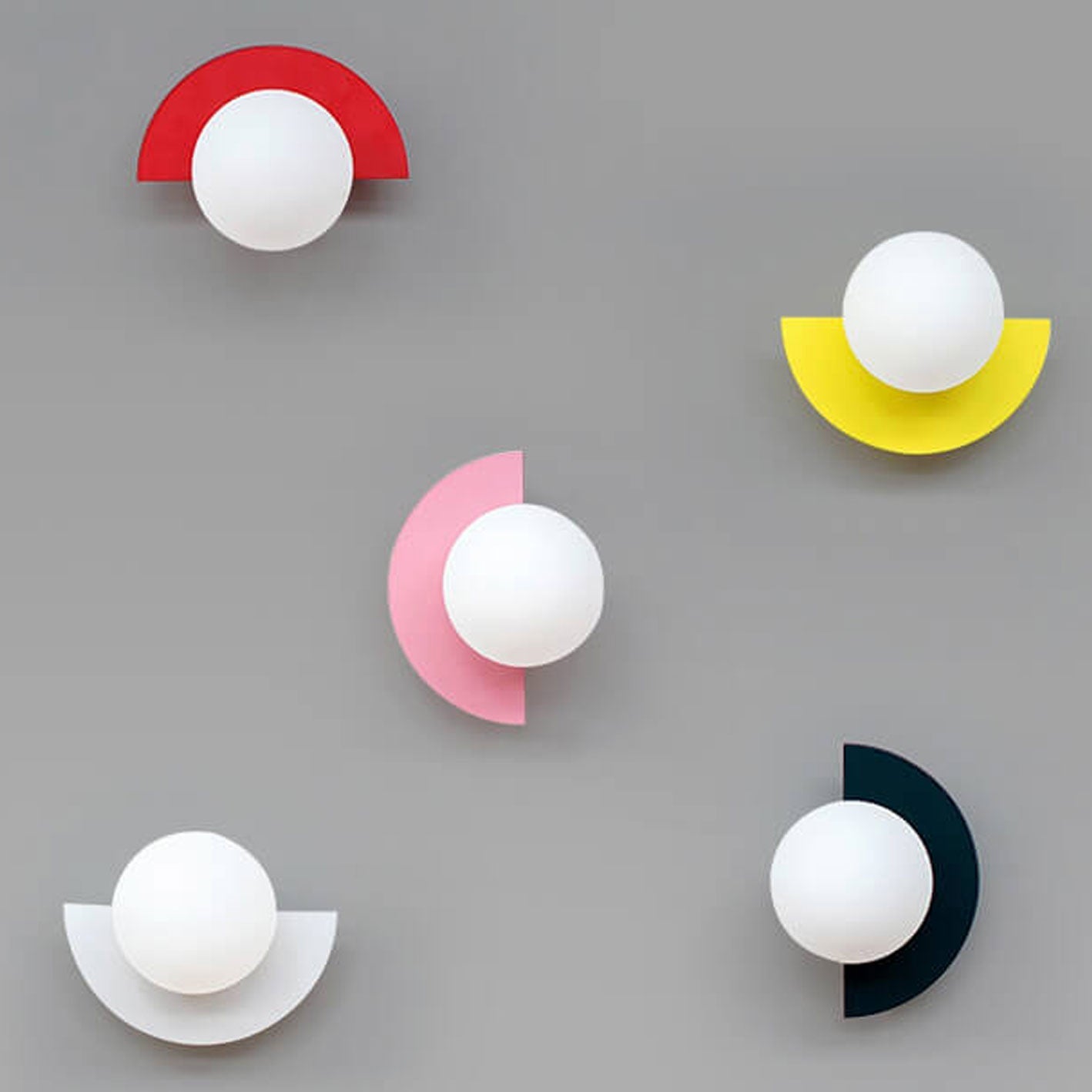 Modern Minimalist Wall Light | Semi-Circular Coloured Glass Sconce with Single Bulb