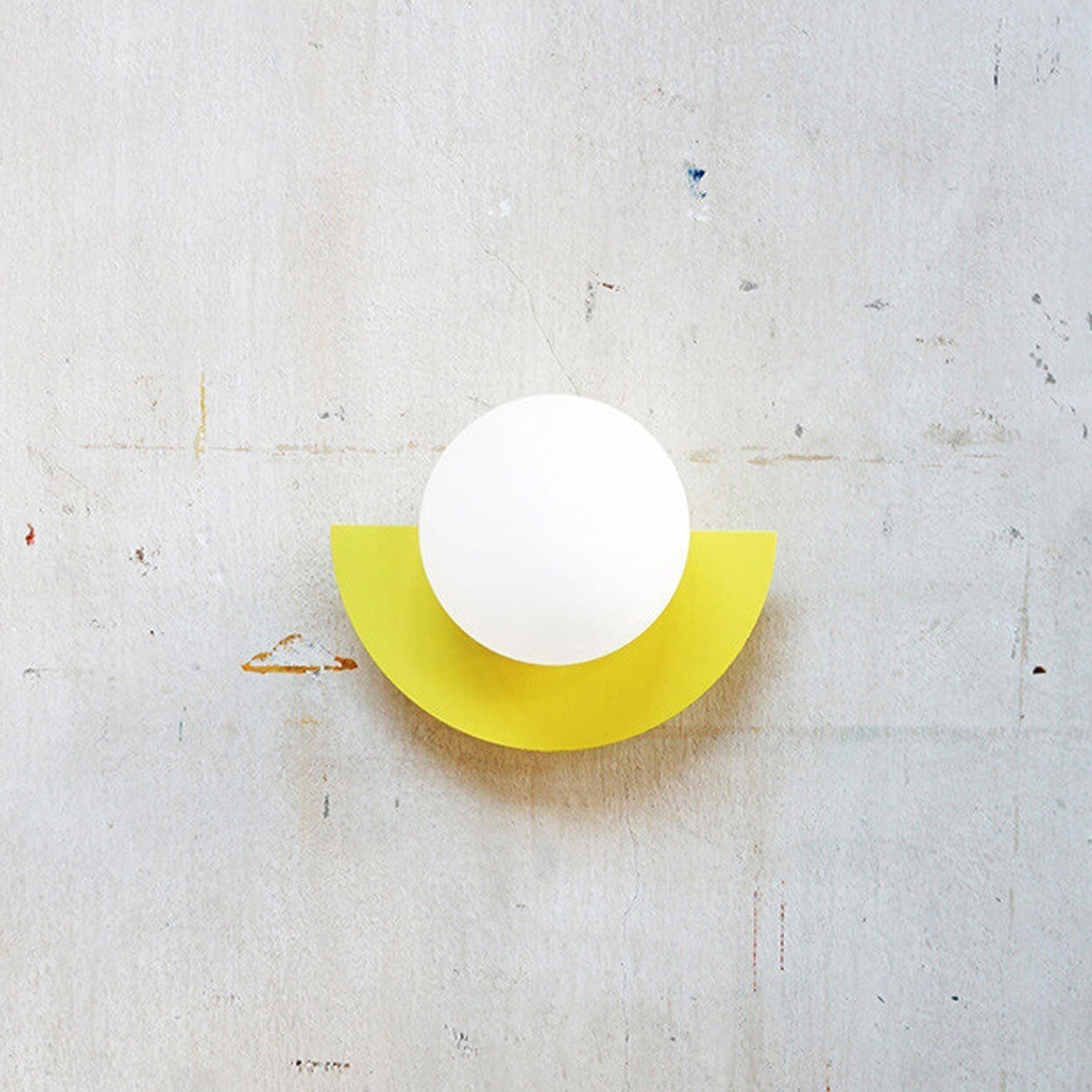 Modern Minimalist Wall Light | Semi-Circular Coloured Glass Sconce with Single Bulb