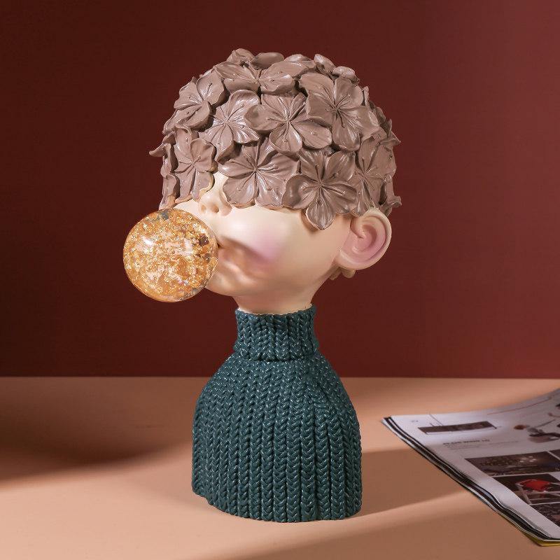 Modern Resin Boy Sculpture | Stylish Home Décor Accent