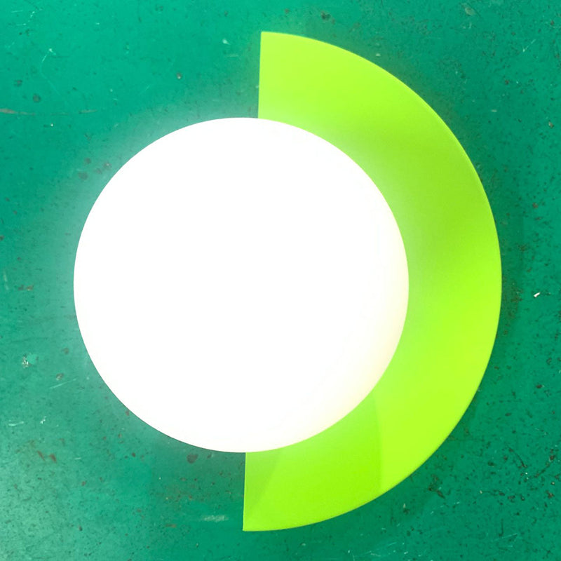 Modern Minimalist Wall Light | Semi-Circular Coloured Glass Sconce with Single Bulb